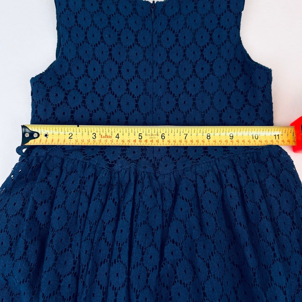 BINPAW Girls Teal Blue Floral Lace Sleeveless Special Occasion Dress Size 6-7 - Picture 12 of 14
